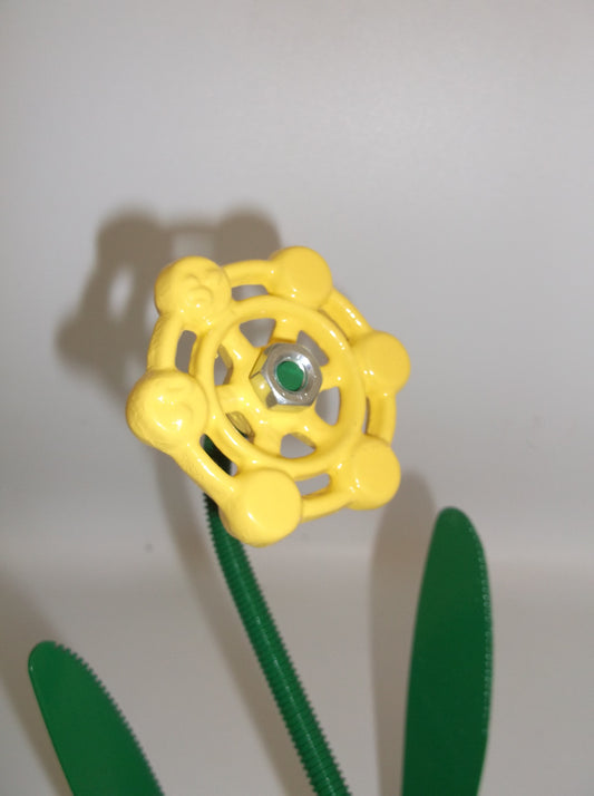 Yellow Metal Flower, Floral Decor, Faucet Flower