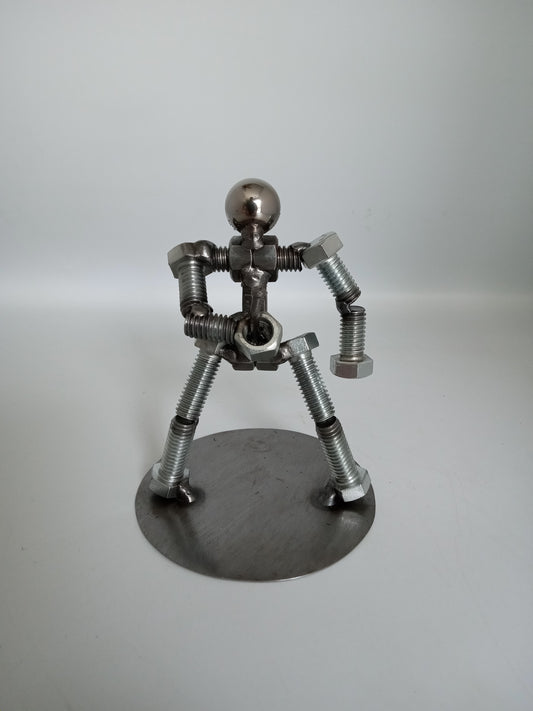 Weiner man, gag joke, handmade moving ornament, Metal Bolt Figurine