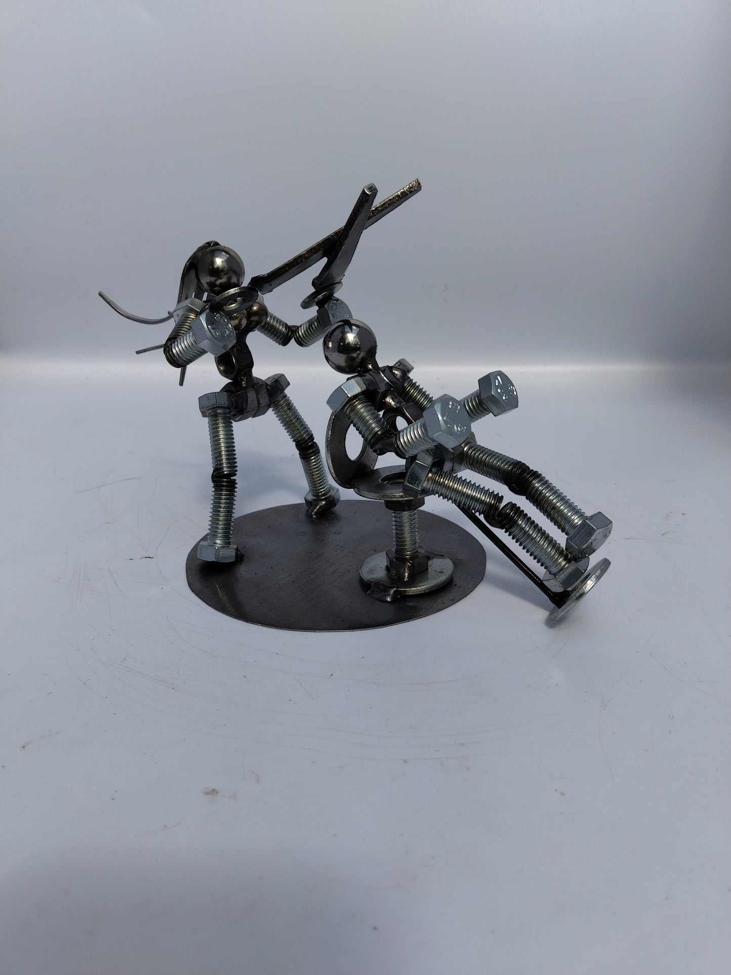 Female Hair Dresser, Metal Bolt Figurine, People