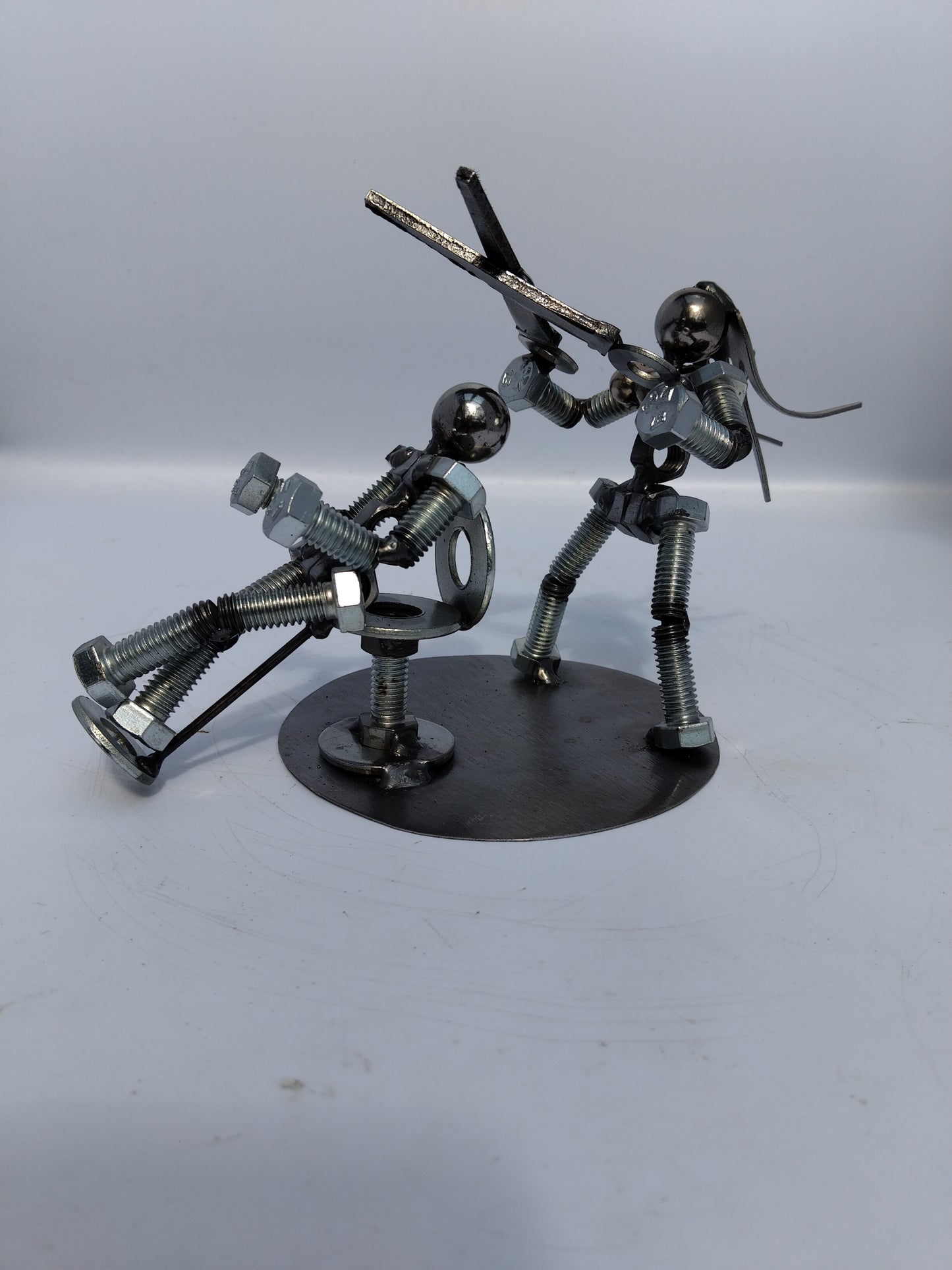 Female Hair Dresser, Metal Bolt Figurine, People