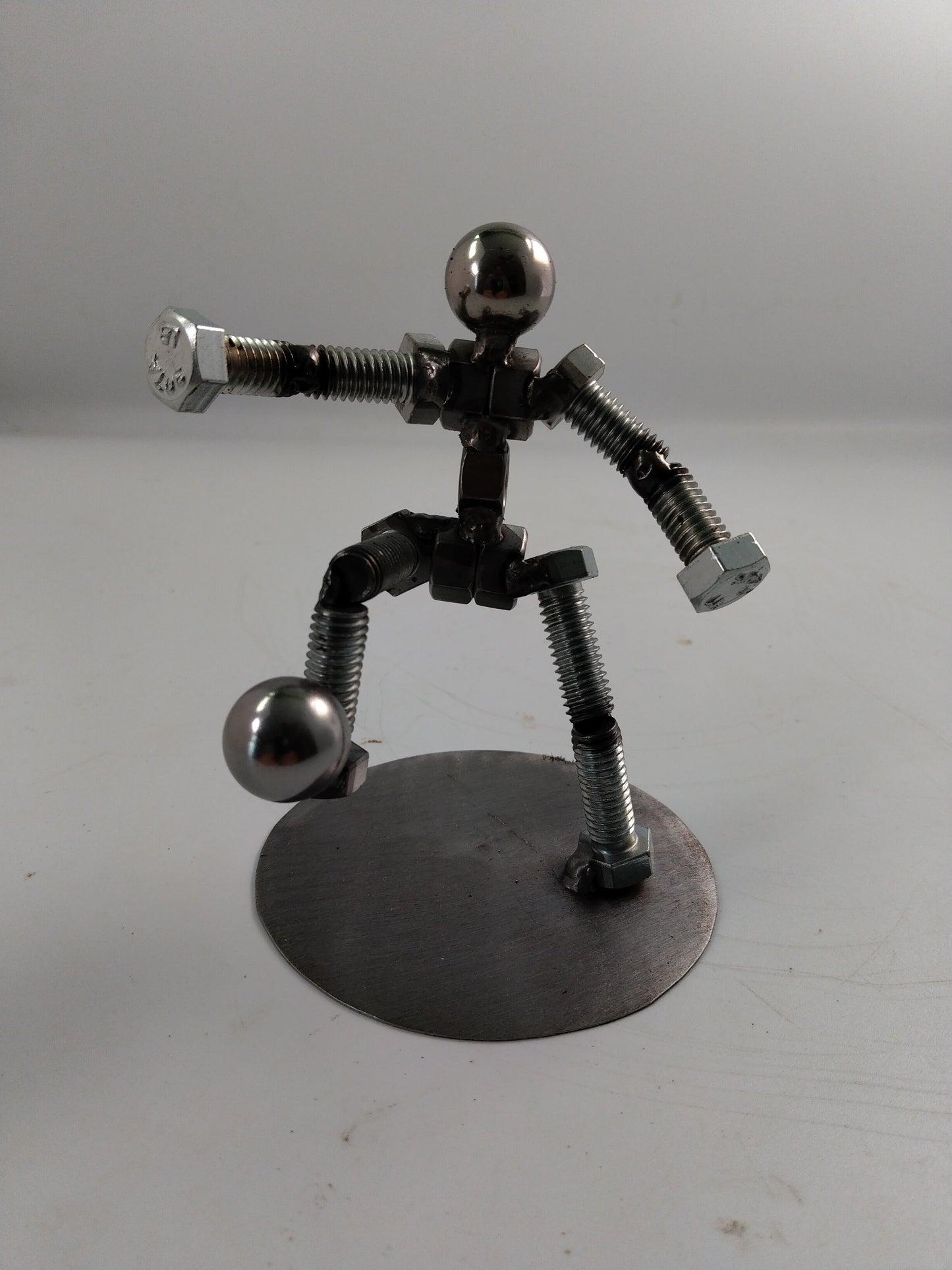 Soccer Player, Metal Bolt Figurine, Miniature Sports Player, Athlete