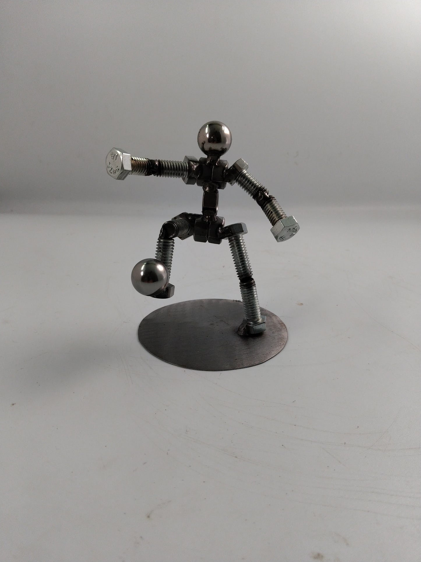 Soccer Player, Metal Bolt Figurine, Miniature Sports Player, Athlete