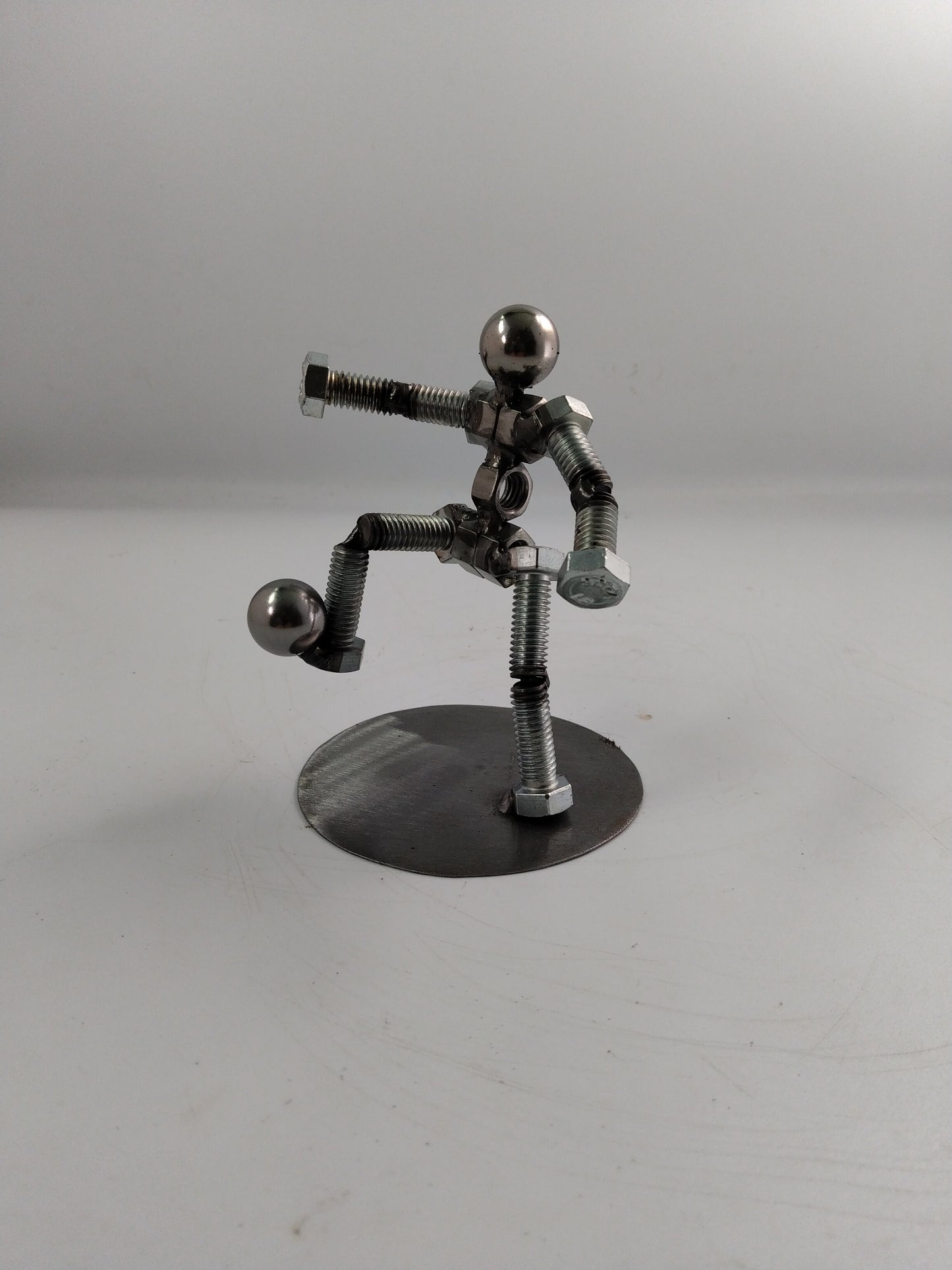 Soccer Player, Metal Bolt Figurine, Miniature Sports Player, Athlete