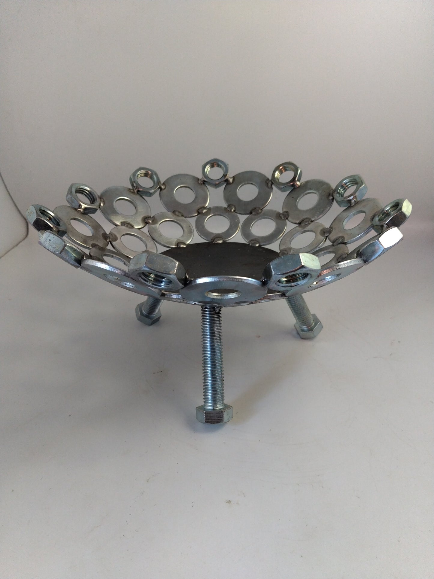 Fruit Bowl, Welded Metal Fruit Basket, 12 inch Art Dish