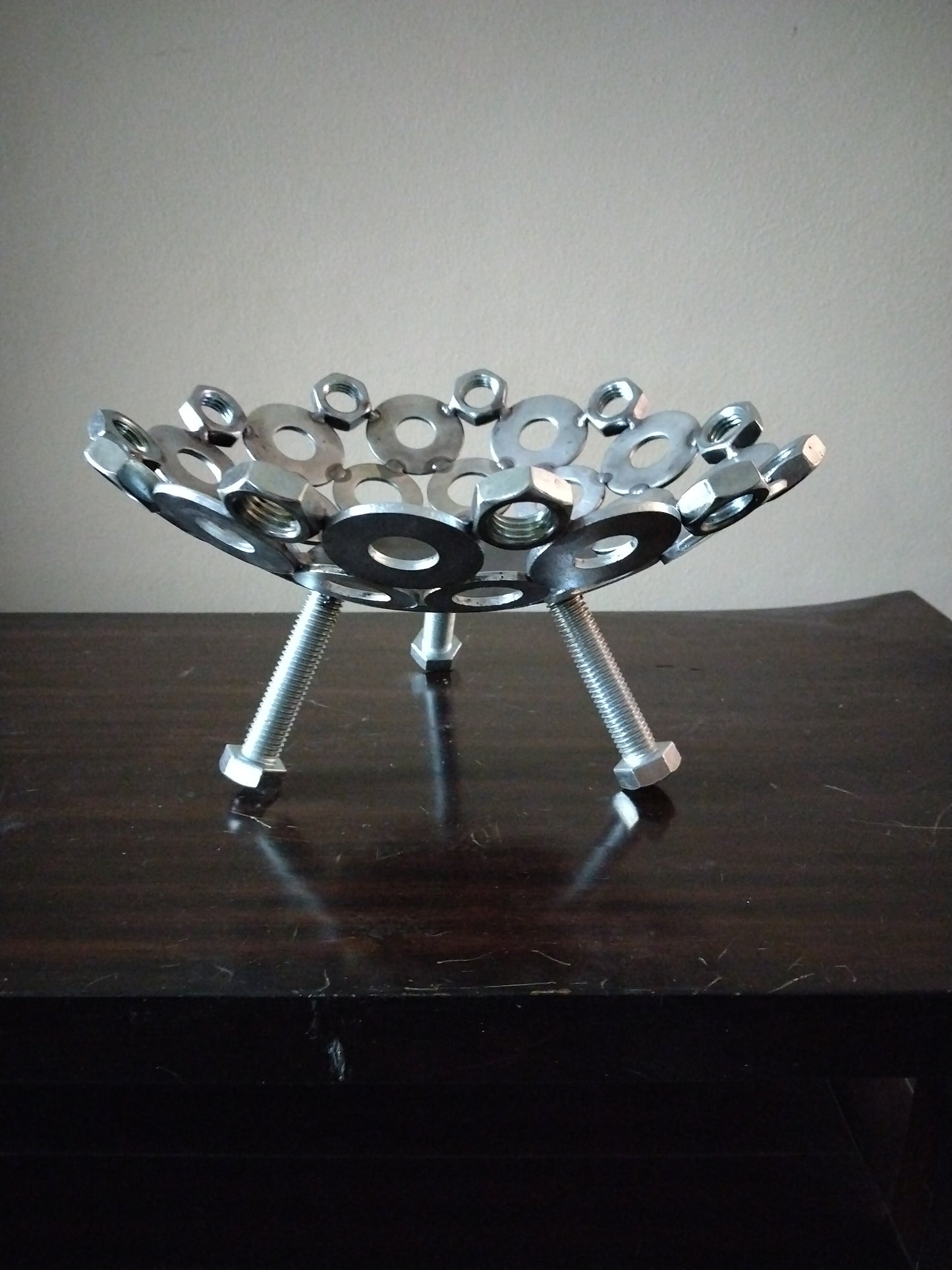 Fruit Bowl, Welded Metal Fruit Basket, 12 inch Art Dish