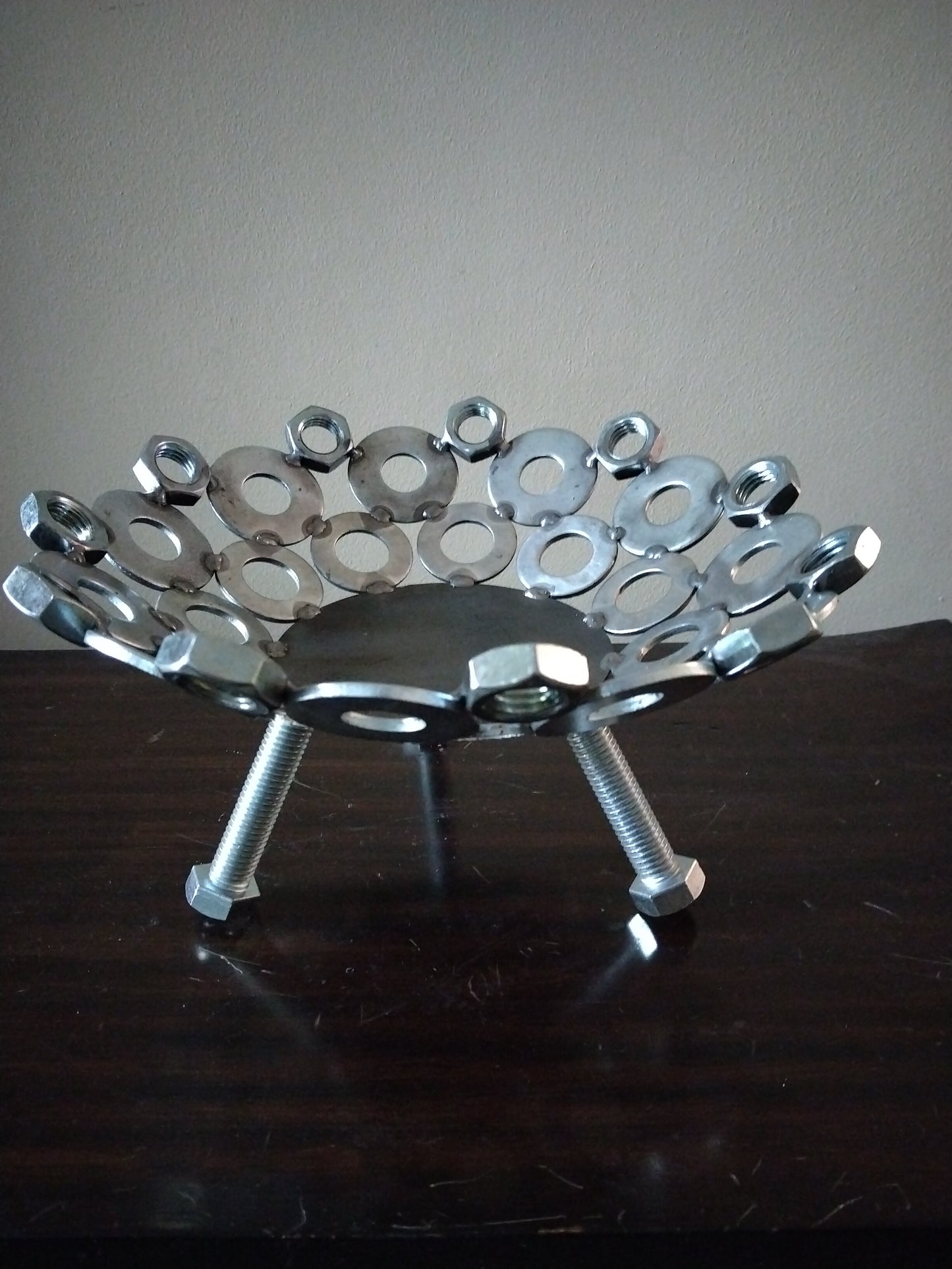 Fruit Bowl, Welded Metal Fruit Basket, 12 inch Art Dish