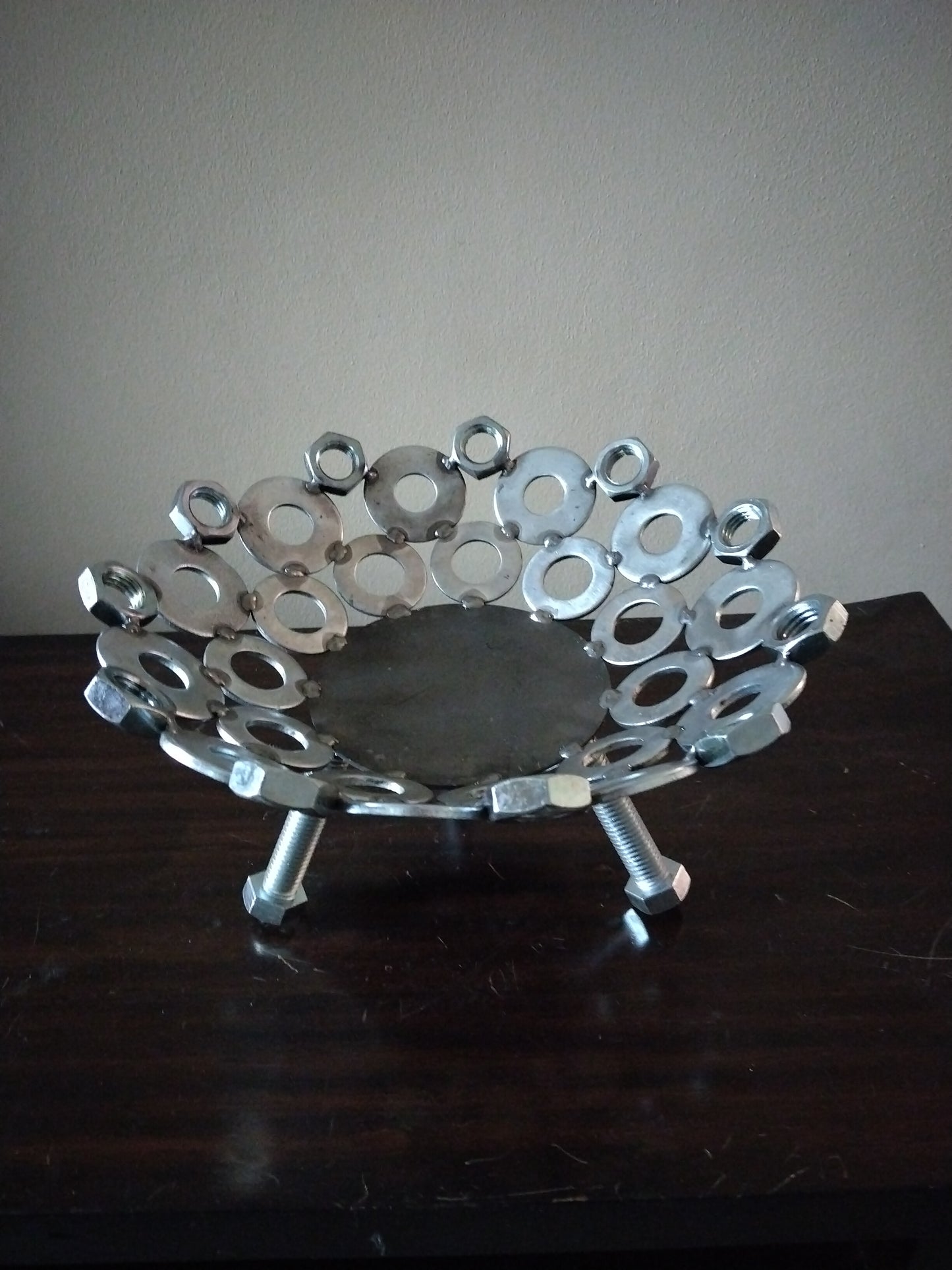 Fruit Bowl, Welded Metal Fruit Basket, 12 inch Art Dish