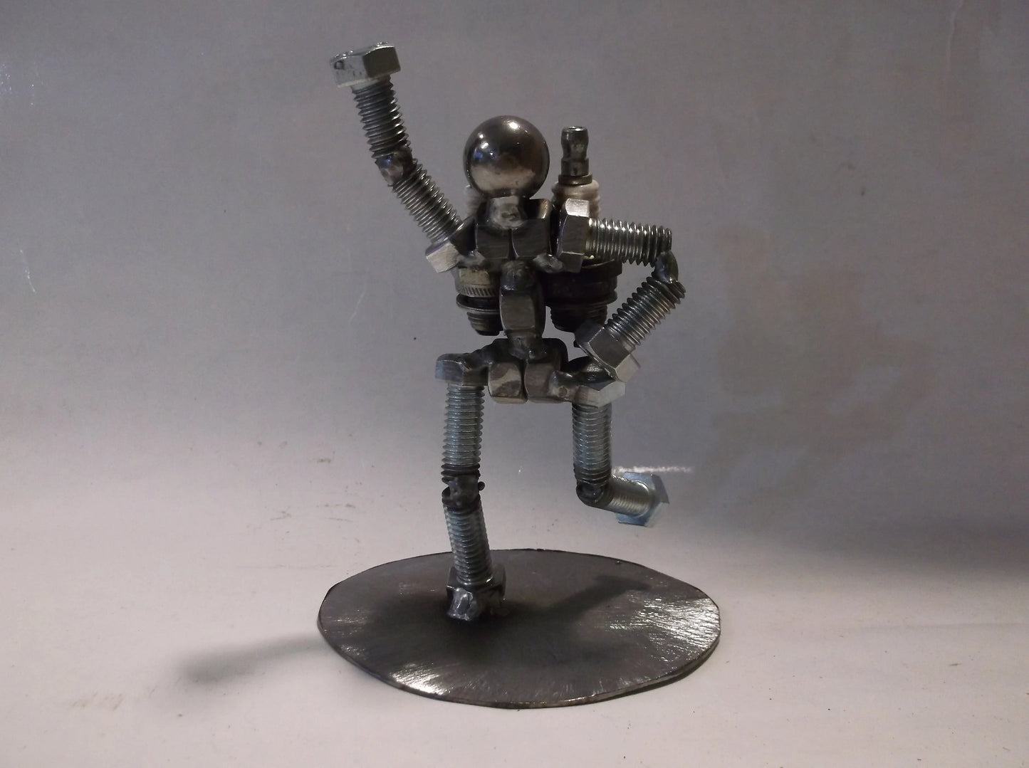 Rocket Man, Metal Bolt Figurine, Upcycled Art