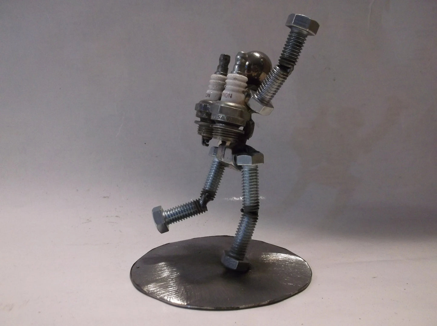 Rocket Man, Metal Bolt Figurine, Upcycled Art