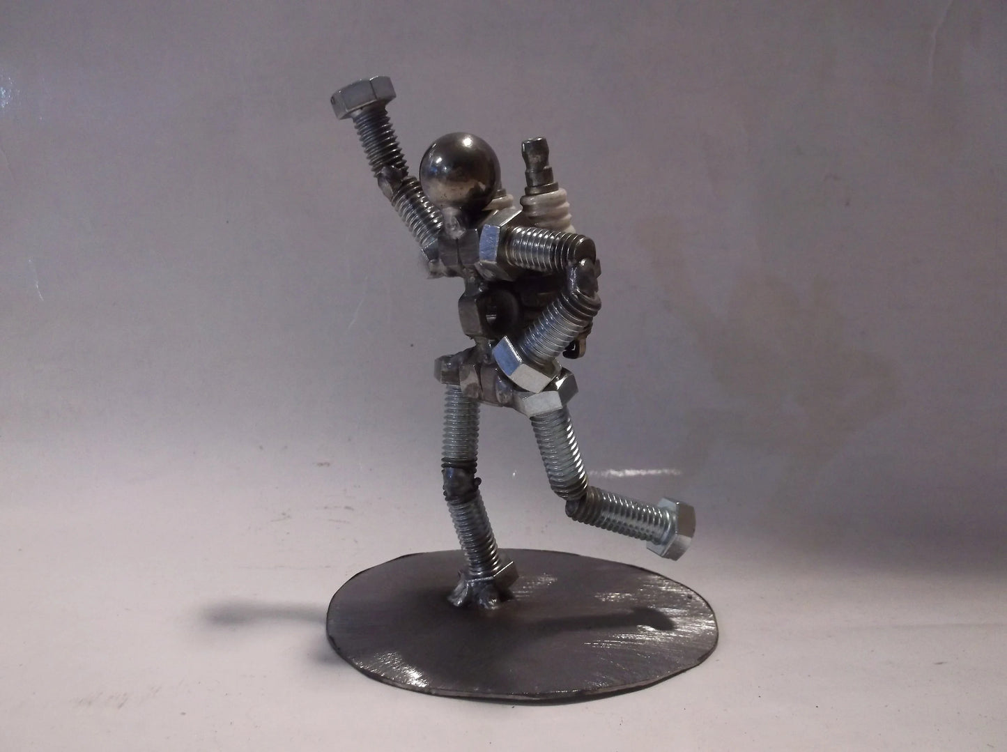 Rocket Man, Metal Bolt Figurine, Upcycled Art