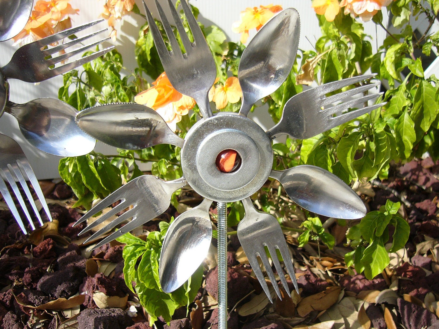 Handmade Wooden Spoon & Fork popular Sunflower